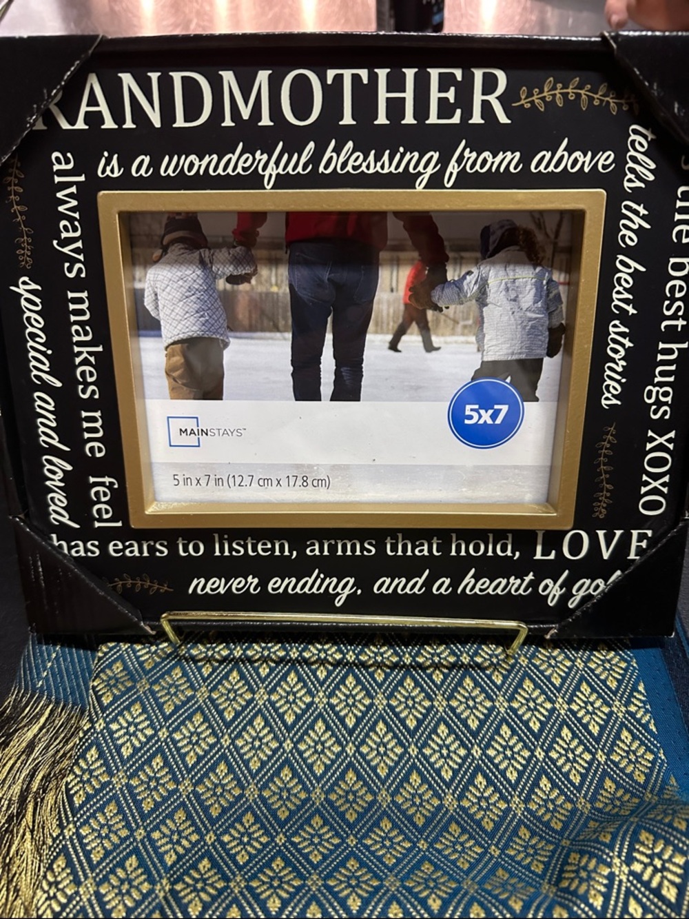 Mainstays Black and Gold 'Grandmother' Sentiment Photo Frame